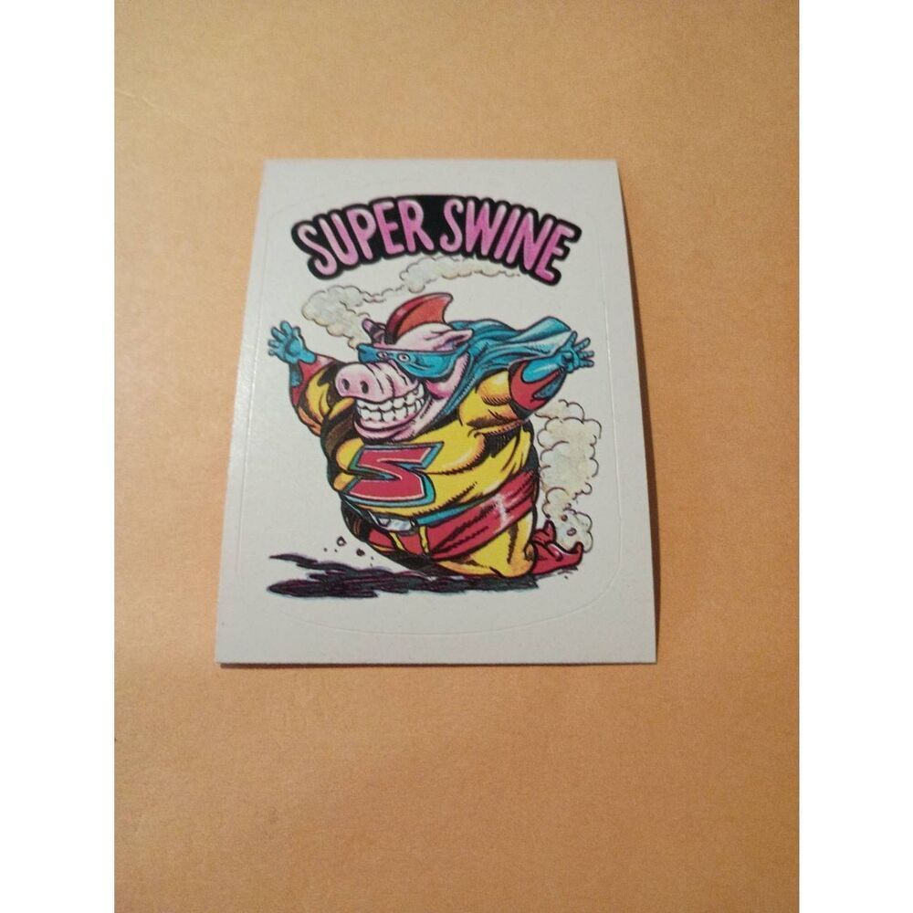 1983 General Mills Zero Hero Trading Card Sticker Vintage #34 Super Swine